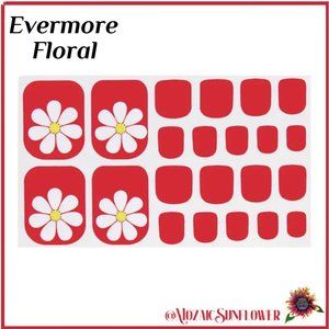 22 Pedicure Wraps 5 𝐅𝐨𝐫 $𝟗 Evermore Floral Red Daisy Design NEW